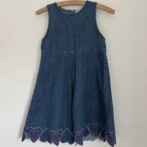 Gymboree Sweethearts Denim Jumper 2005 Vintage Gymboree Size 10 Valentine’s Day